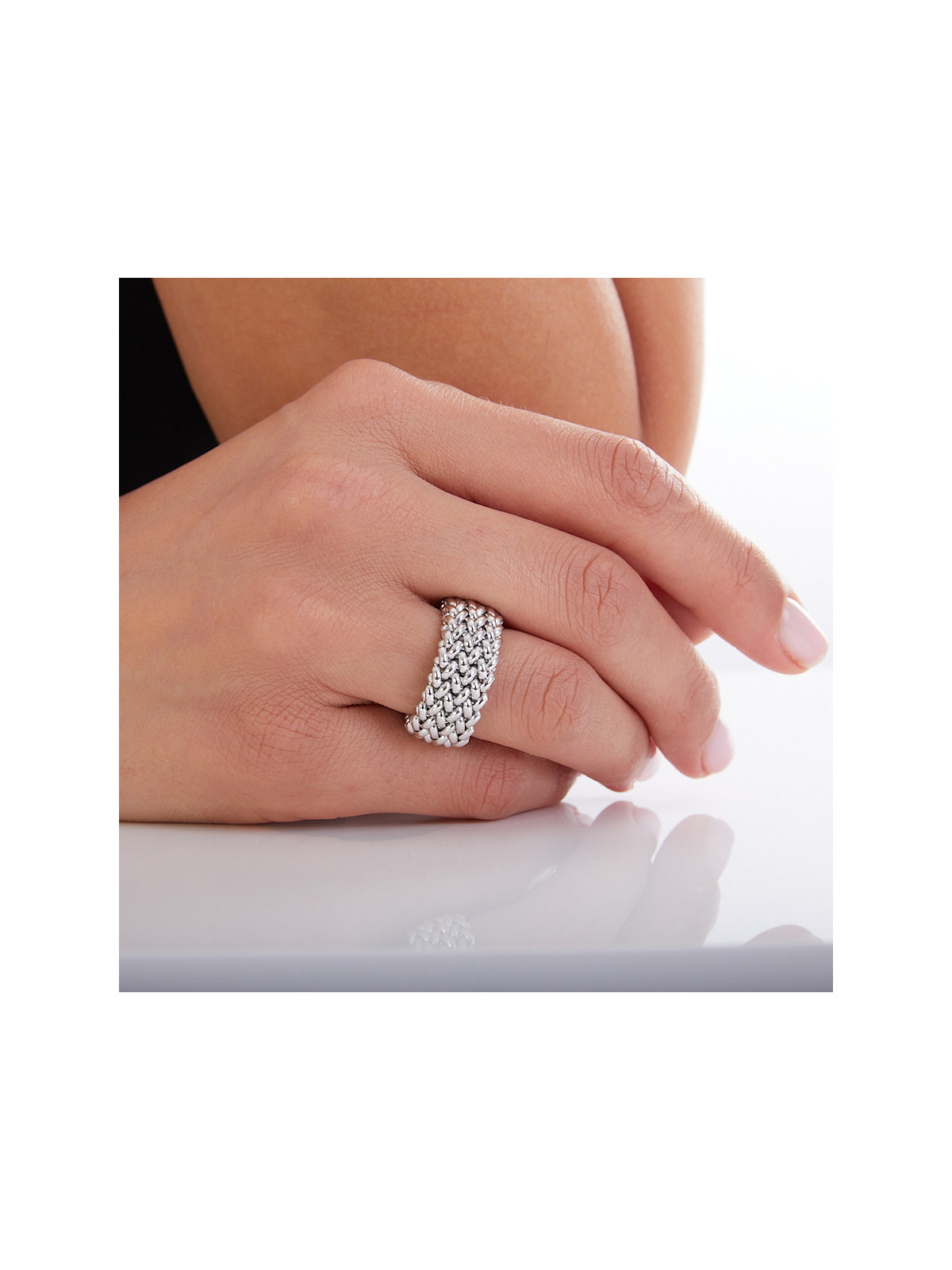Anello Unoaerre in argento bianco Chicco 711ECA0110000 mis. 14 dettaglio